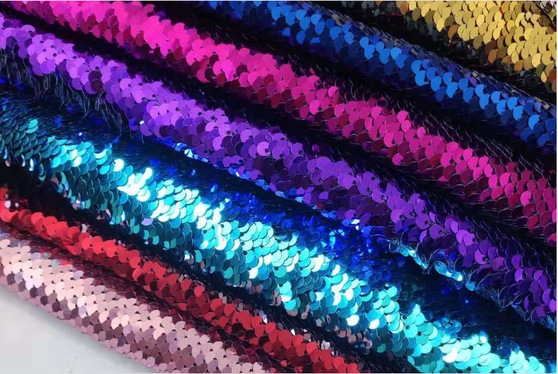 5 mm can be reversed hanging piece double-color fish scale piece sequin embroidery fabric beaded embroidery fabric