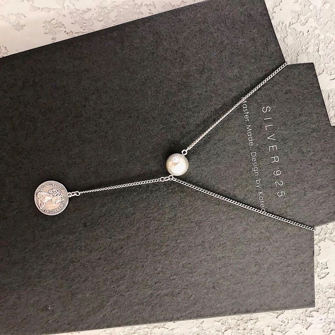 The new head pearl necklace from Dongdaemun, South Korea, is a Korean-style, simple, fashionable and versatile accessory Specification image