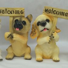 狗狗welcome造型可爱树脂摆件装饰