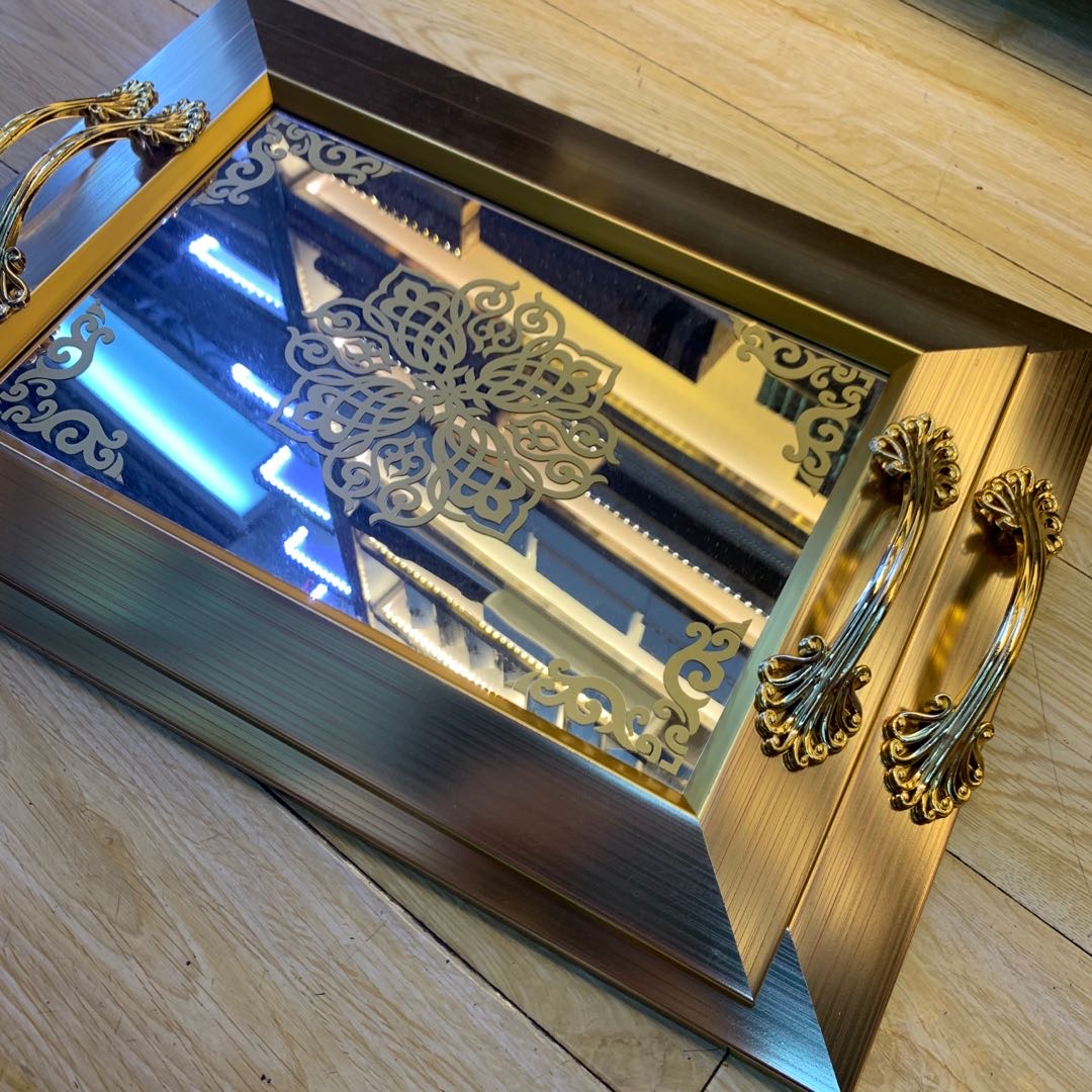 Metal Tray Border Drawing Process Double Handle Two Pieces A Set Of European Pattern Specification drawing