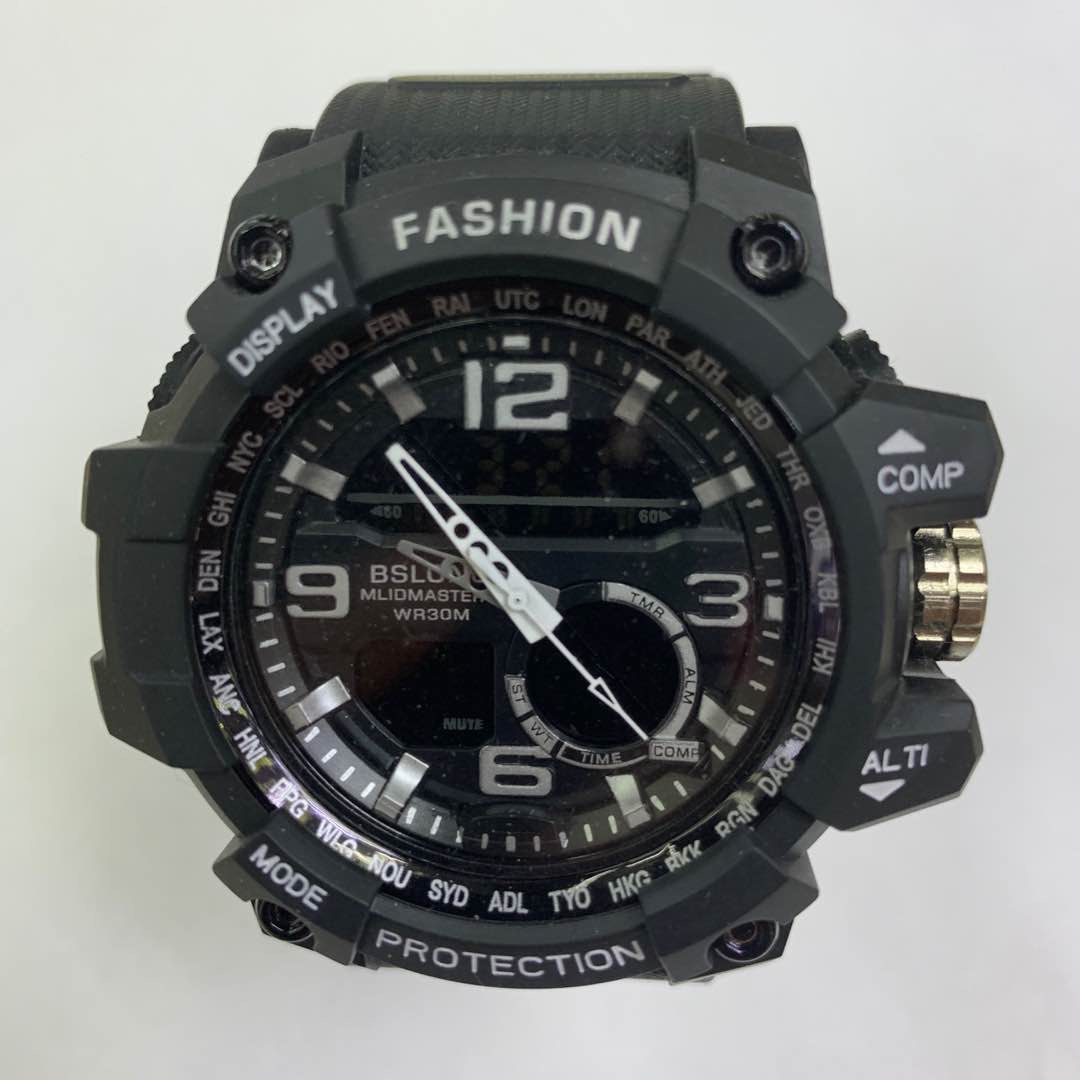 Black waterproof watch for junior high school students, boys, children and teenagers details Picture