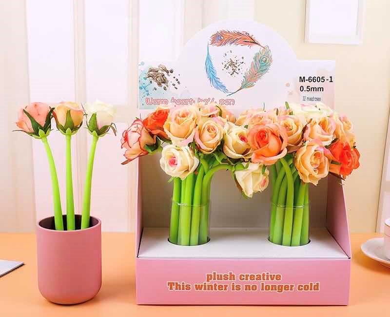 Miqimao Korean Version Creative Classic Rose Soft Silicone Gel Pen