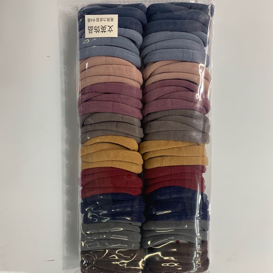 Solid-color seamless high-elasticity rubber band, solid-color leather ring, classic color, 10 colors, 4 pieces per card