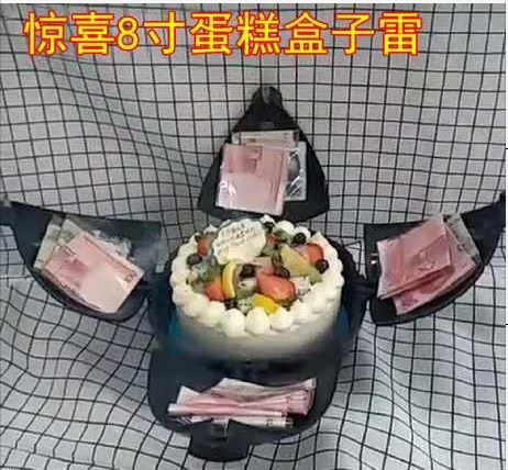 Tianxiang Craft Gift Box 8-inch Surprise spherical explosive cake box Packaging new style Specification drawing