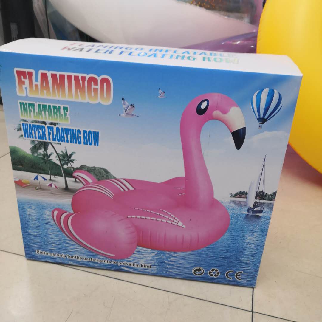 Cartoon flamingo lifebuoy PVC swimming ring for children splashing in the water