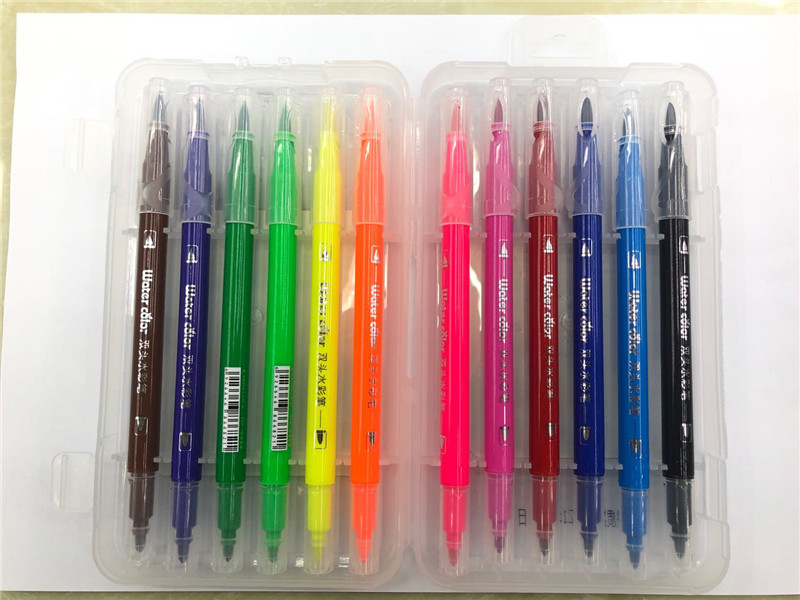 长立二合一双头水彩笔可绘画书写毛笔书法标记勾线可水洗