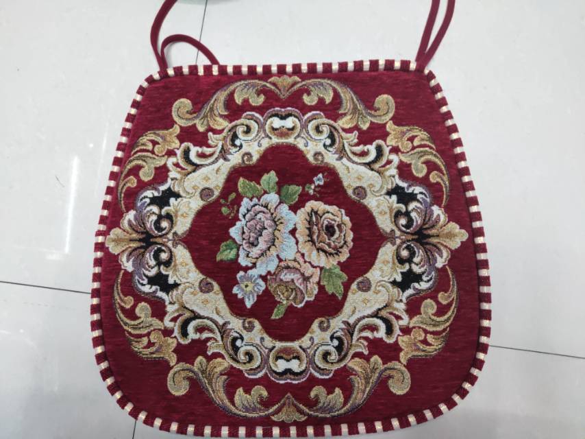 Red printed Chenille dining chair cushion Red printed Chenille dining chair cushion