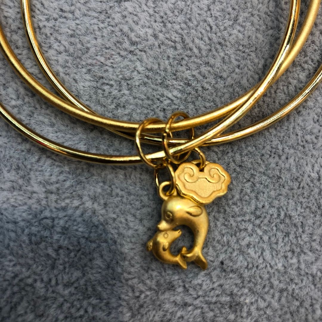 Dolphin Xiangyun Bracelet Brass Gold Plated Three Iii Female Jewelry Specification drawing