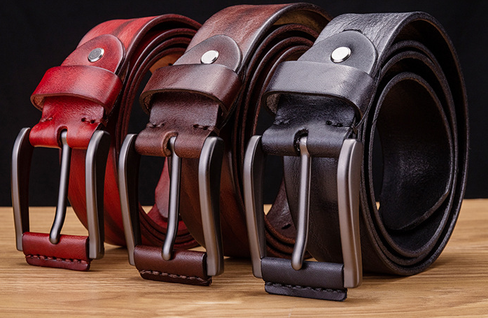 Men's leather casual pin buckle fashionable all-in-one top layer pure cowhide youth belt men's retro handcrafted belt