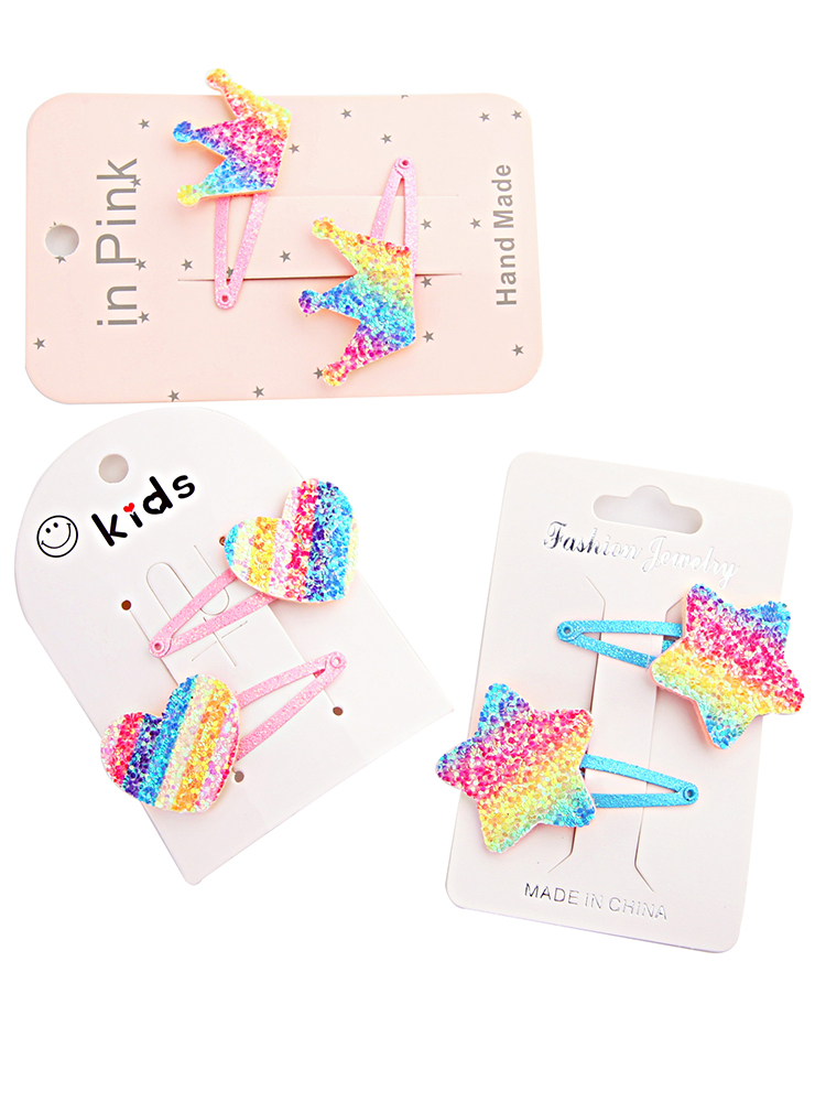 儿童多彩亮片发夹套装宝宝甜美发卡不伤发刘海夹碎发夹边夹头饰细节图