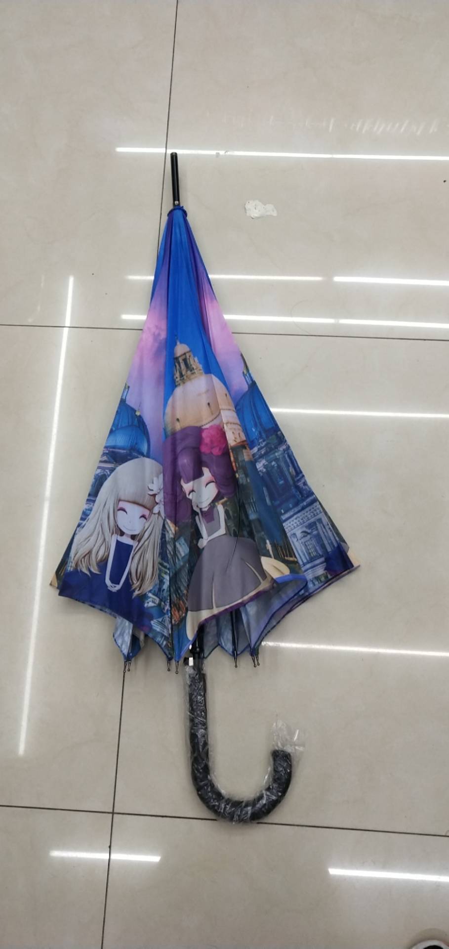 儿童伞可爱卡通男小孩小女孩小学生幼儿园半自动长柄雨具宝宝雨伞B