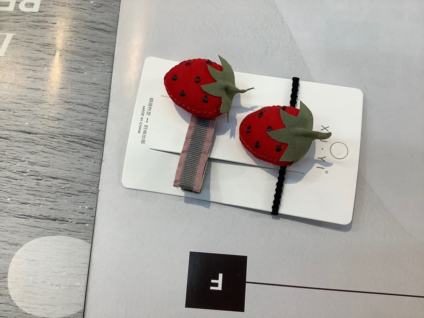 清新水果两件套BB夹少女彩色发圈草莓水果边夹产品图