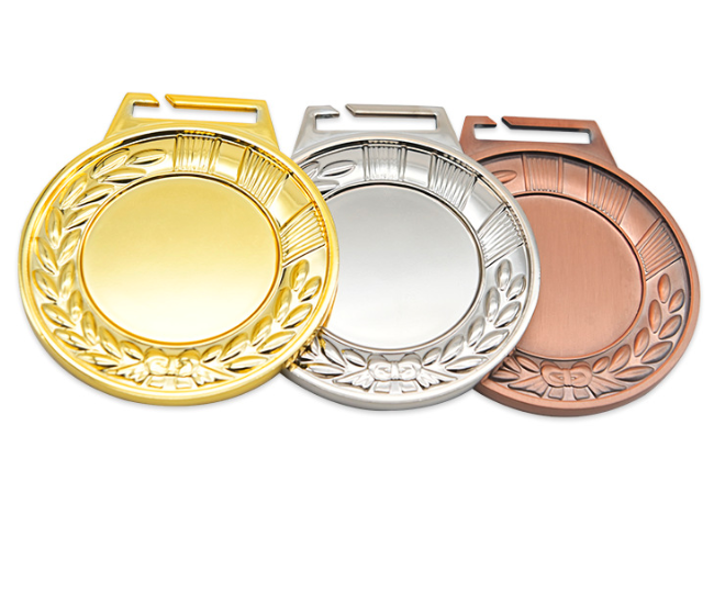 批发运动会金箔奖牌压铸空白通用马拉松比赛金属麦穗奖牌定制图