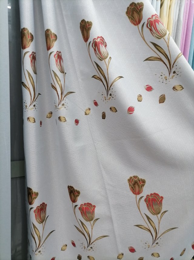 Thickened cotton and linen jacquard blackout curtain fabric, high blackout, thick and warm, for living room, bedroom and balcony