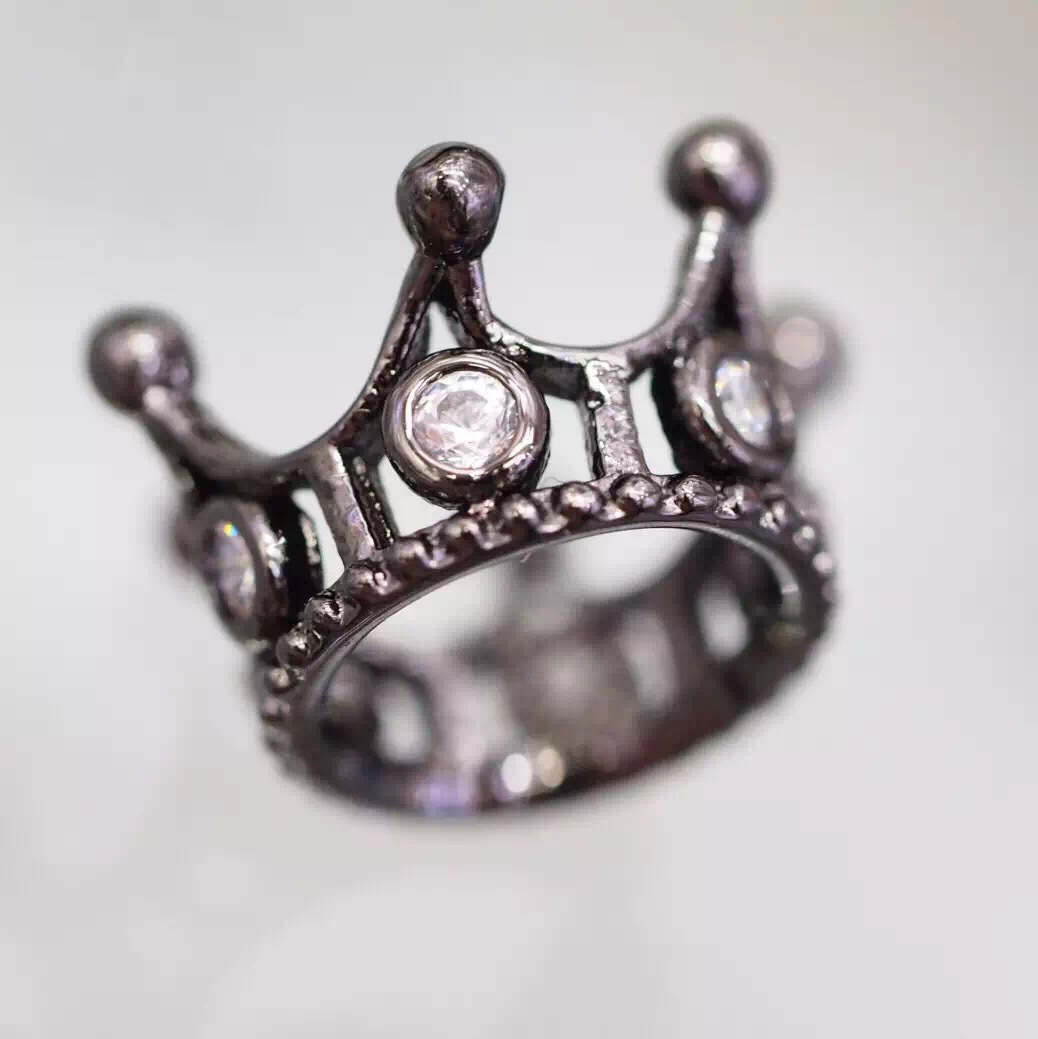 微镶锆石弯管DIY项链手链连接件珍珠配件皇冠配件图