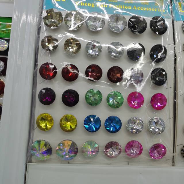 宝石纽扣彩色水晶扣子沙发装饰扣玻璃扣背景墙抱枕衣服鞋子纽扣拉扣细节图