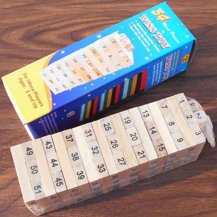 Yiwu Good Products 54 pieces of digital printed pattern wooden educational building blocks to develop children's intelligence