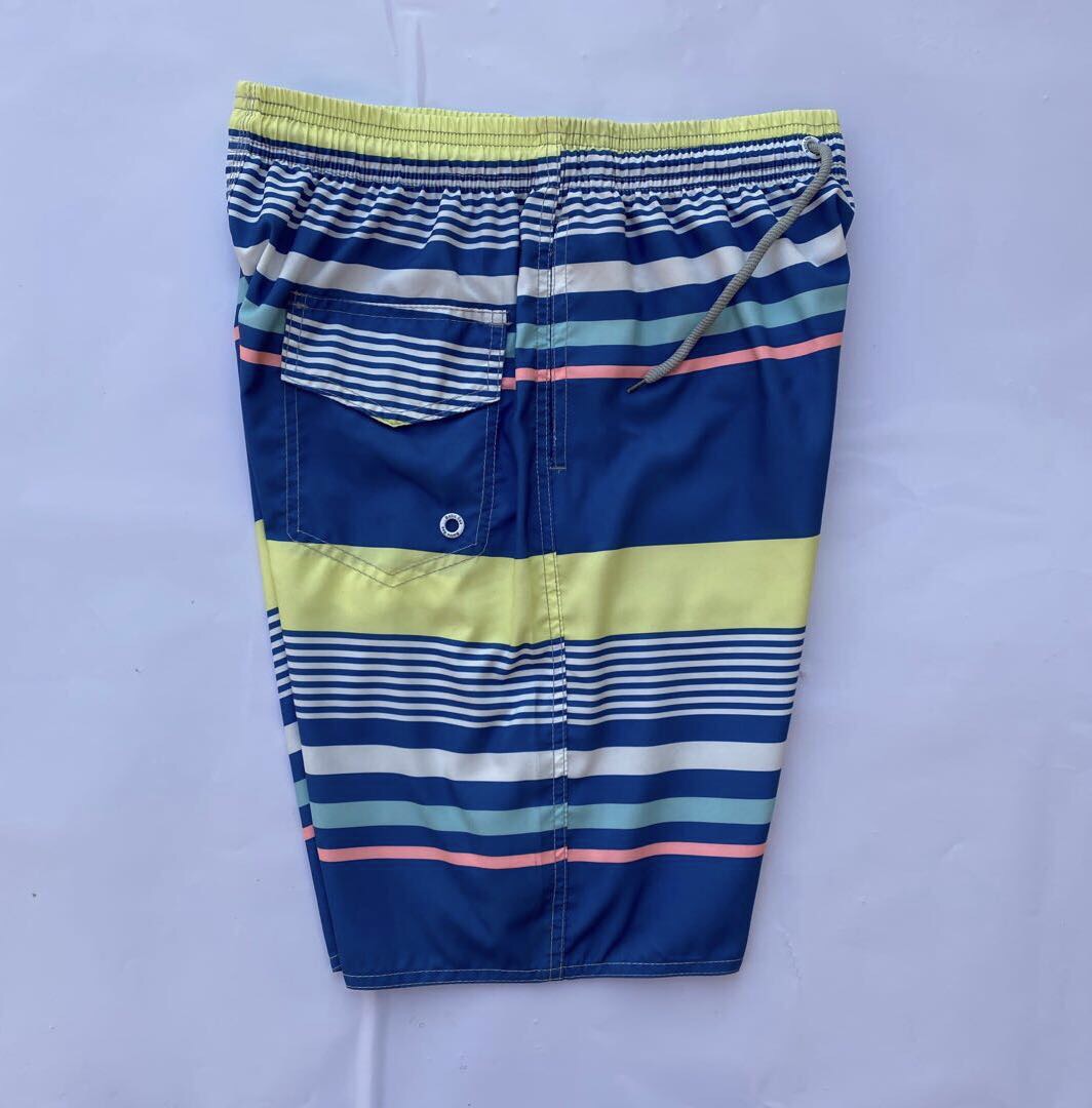 夏季潮流时尚撞色条纹沙滩裤男士ins休闲短裤流行青少年宽松五分裤细节图