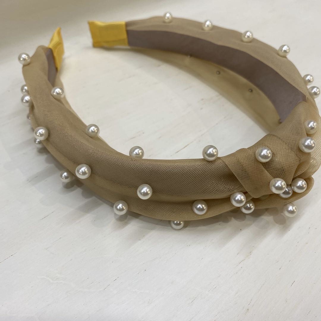 热销新款时尚经典纽结塑料珍珠女士头箍细节图