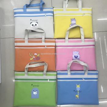 全标文具TRANBO 卡通A4手提包可定制布料手提文件包办公用电脑包