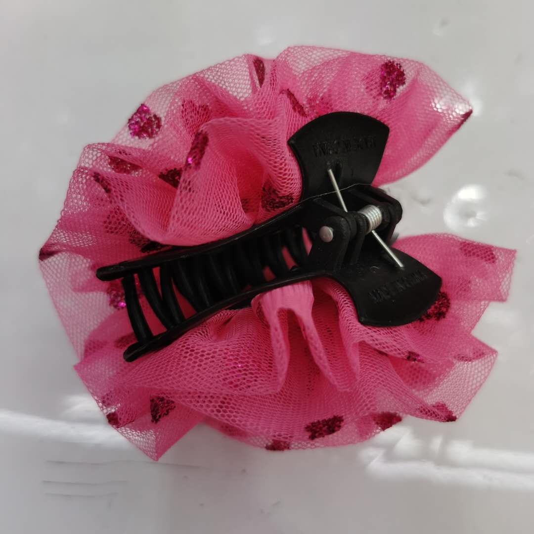 韩版时尚洋气新款热销布艺头饰欧根纱头扣细节图