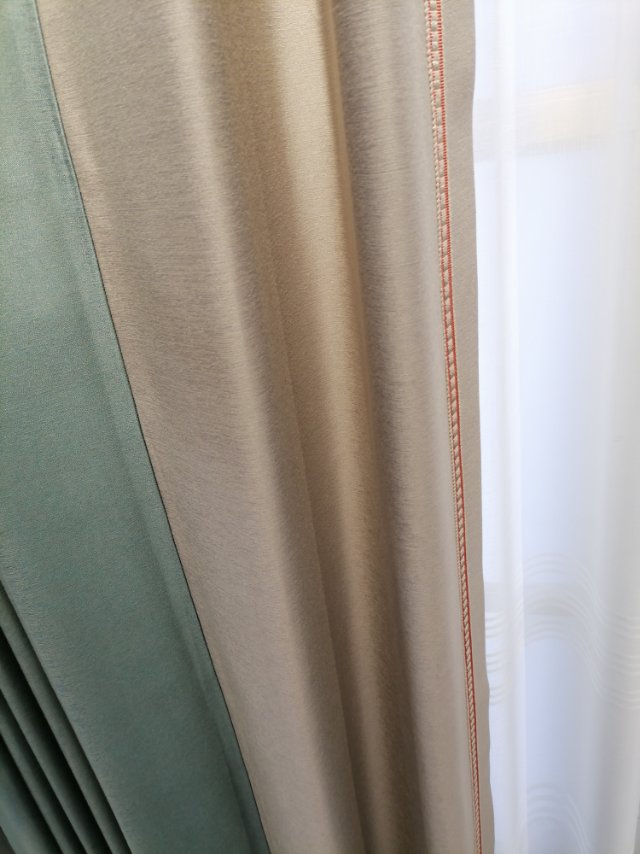 加厚纯色高精密卧室遮光窗帘布简约现代北欧客厅落地窗飘窗帘成品细节图