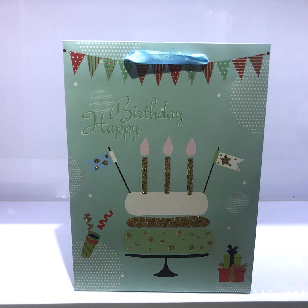 Birthday cake paper bag custom gift bag Custom milk tea bag take-out bag thumbnail