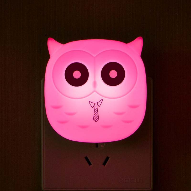 猫头鹰感应小夜灯环保节能光控智能LED感应灯床头卧室灯壁灯细节图