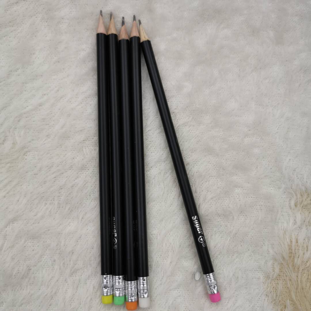 Matte Black Hb Pencil Water Soluble Color Lead Rolling Curtain Set Writing Continuous Hex Bar details Picture