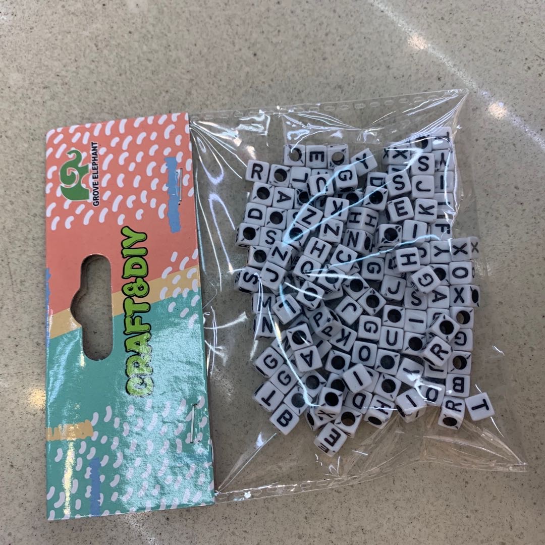 Jungle Elephant Square Letter Beads DIY Parent-Child handmade letter beads 100 pieces per bag