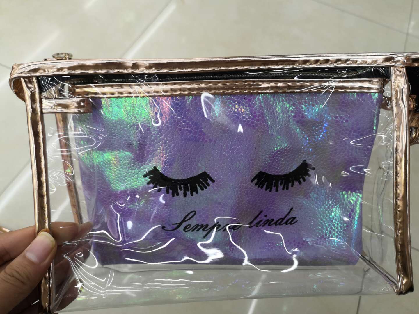 Storage Bag Storage Bag Waterproof Transparent Travel Makeup Bag Small Korean Version Large Capacity Toiletry Clutch Bag details Picture