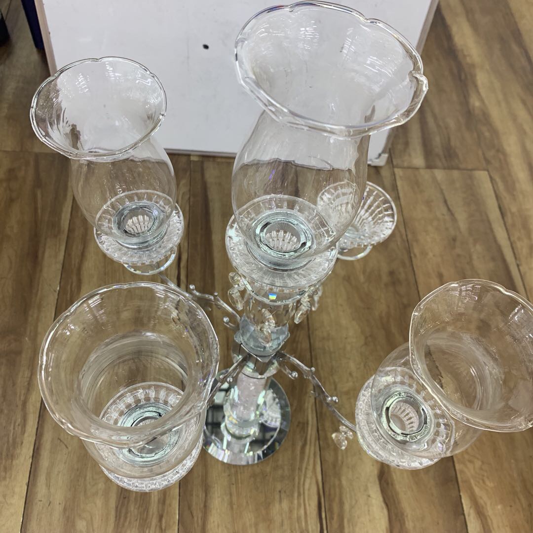 Factory direct sales of 5-head candlesticks with glass crystal lace tassels Specification image