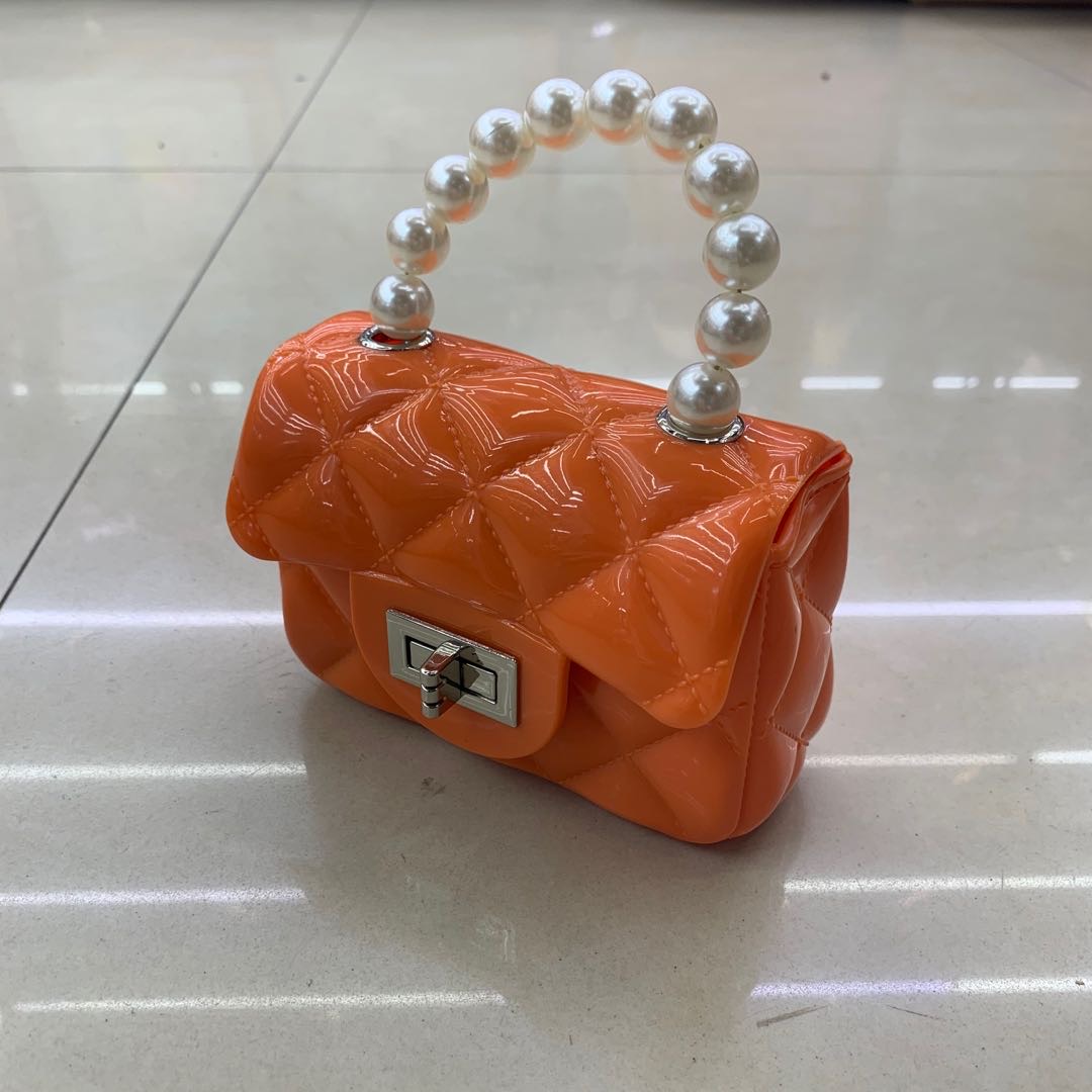 Summer Flower Cute and fashionable jelly Bag crossbody handbag in orange style