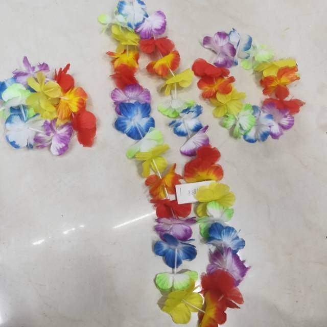 彩色花瓣手环头环颈环草裙配件
