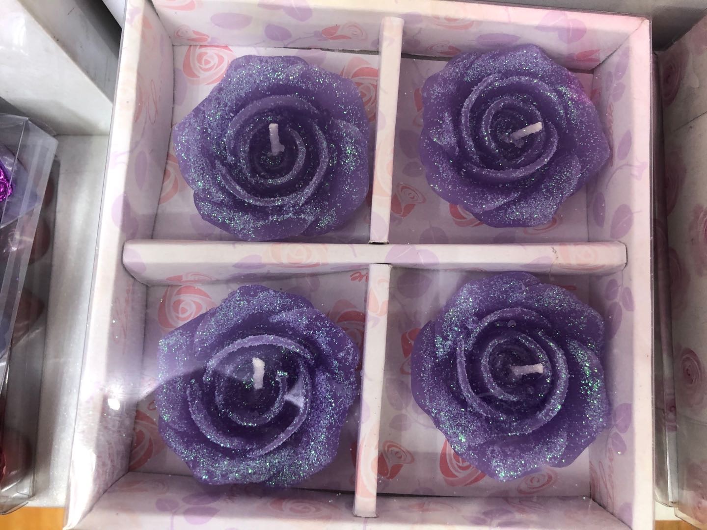 Purple flower set Christmas scented candles creative candles with hand decorations thumbnail