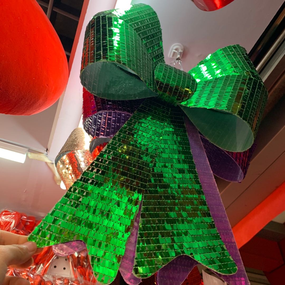 圣诞节装饰品亮片大蝴蝶结装饰物