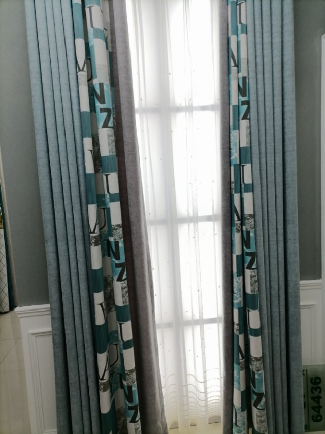 Double-sided cotton and linen high-blackout curtain fabric, simple style living room custom heat insulation and sunshade rental bedroom