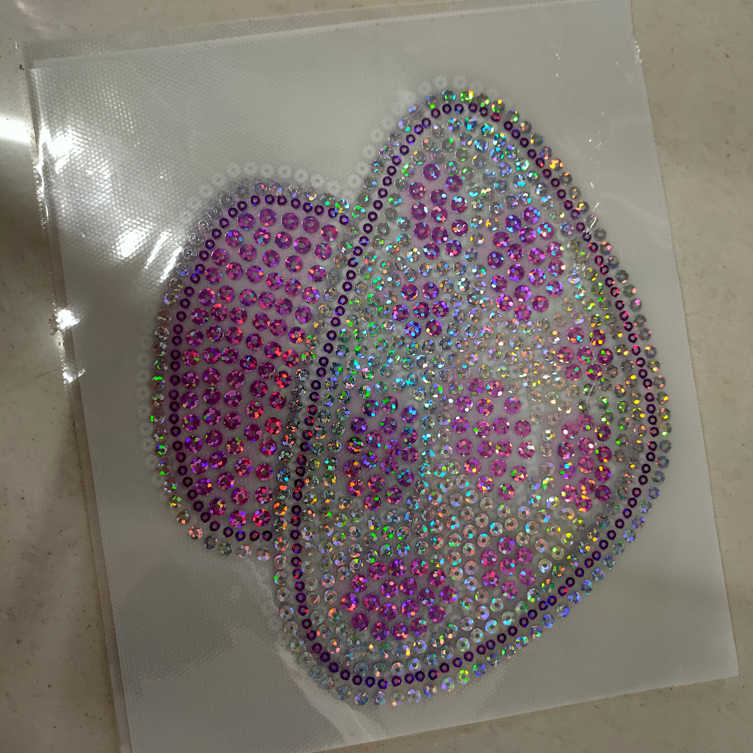 环保热升华镭射烫图珠片烫图亮片烫图来图定制图