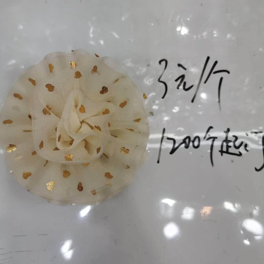 韩版时尚女士热销新款布艺头饰欧根纱爱心发夹