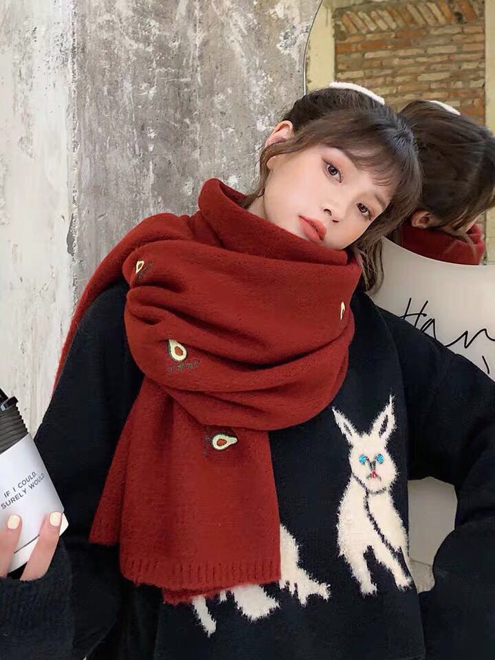 Scarf Women Warm Neck South Korea Hundred Long Woolen Neck Set details Picture