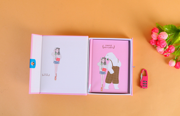 创意文具小清新带锁日记本盒装记事本锁本笔记本子产品图