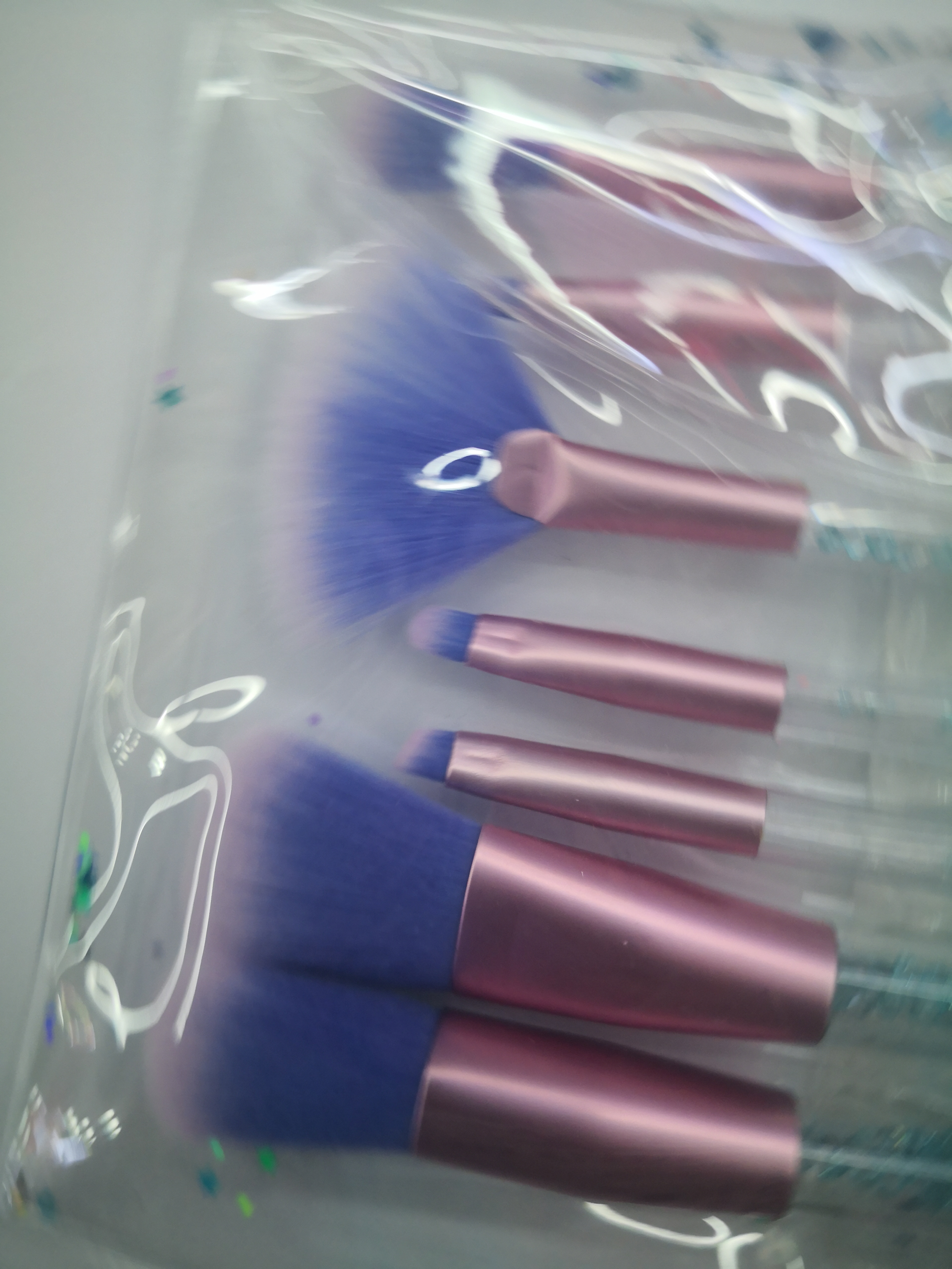 Blue artificial fiber soft beauty brush eyeshadow brush set details Picture