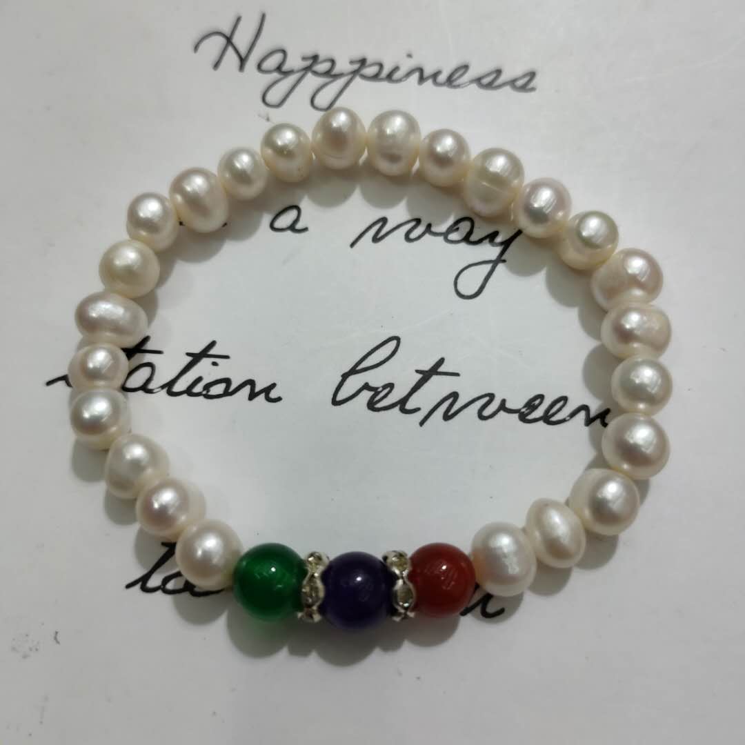 Fashion joker series series green red sapphire fresh water pearl bracelet thumbnail