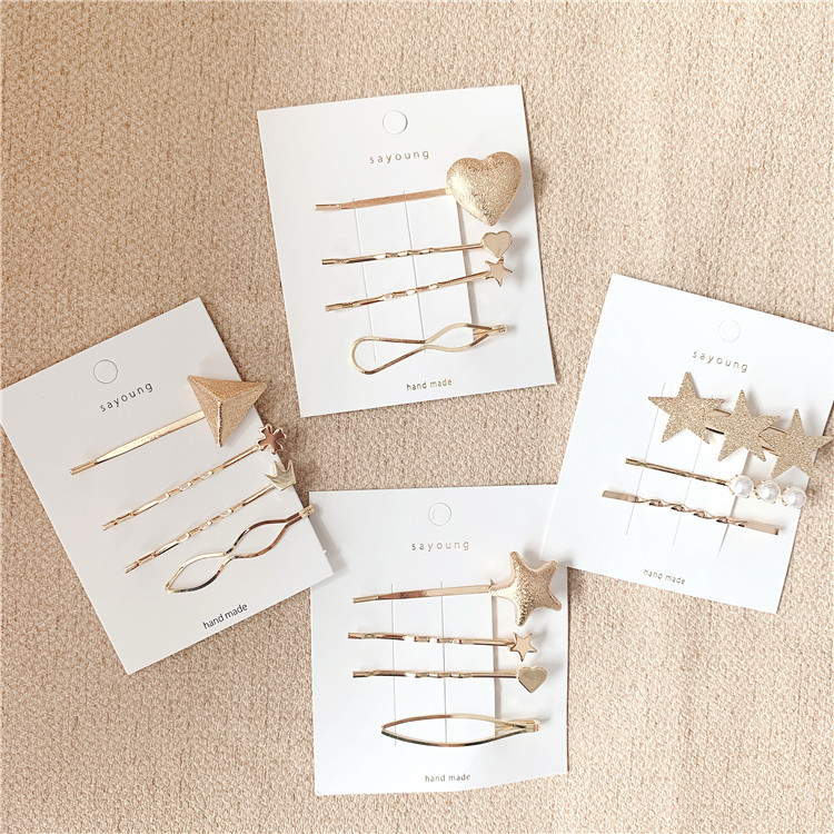 Yiwu Selection elegant top clip superflash alloy five-pointed star hairpin bangs clip ponytail clip thumbnail