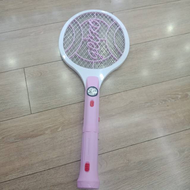 Girl pink electric mosquito bat