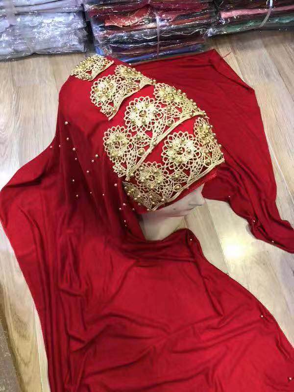Women's New Muslim Polyester Headscarf Patch Ironing Drill Headscarf Long