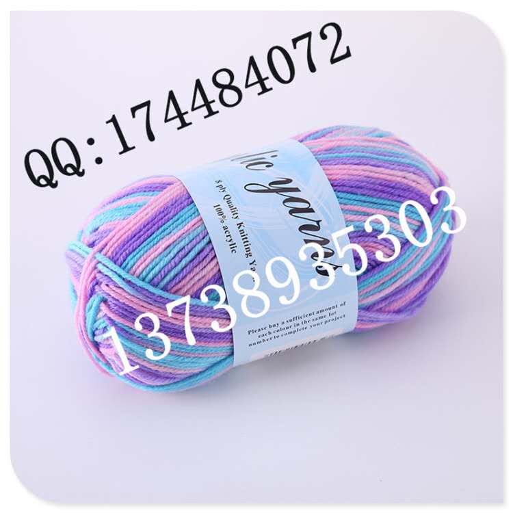 Venta directa de fábrica 4 hilos hilo de lana acrílico hilo de color hilo de lana de bricolaje juguetes segmento de cableado hilo de color teñido en stock details Picture
