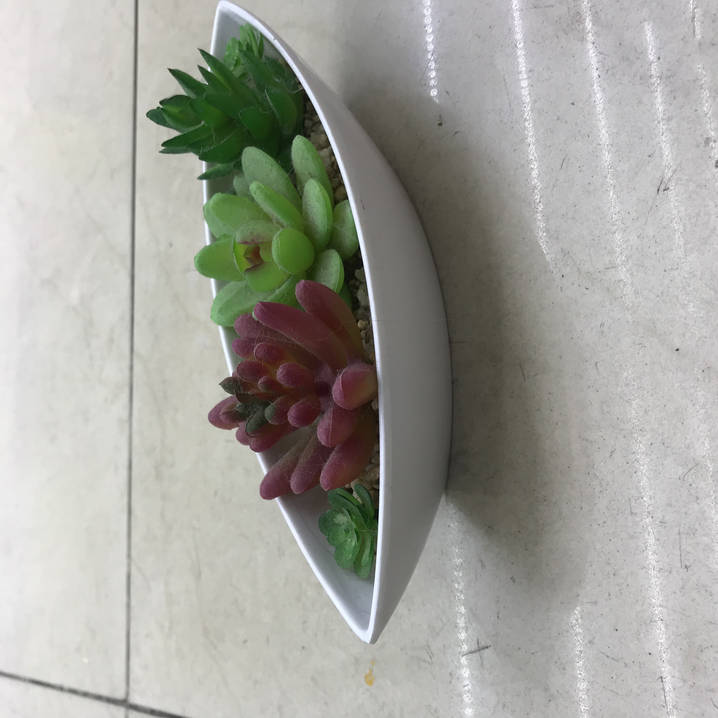 Mini creative boat green plant simulation succulent potted plant home shop soft decorations plastic fake flowers small bonsai thumbnail