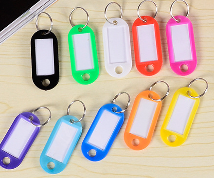 彩色塑料钥匙牌PP钥匙扣分类记号牌行李标签宾馆牌钥匙配饰