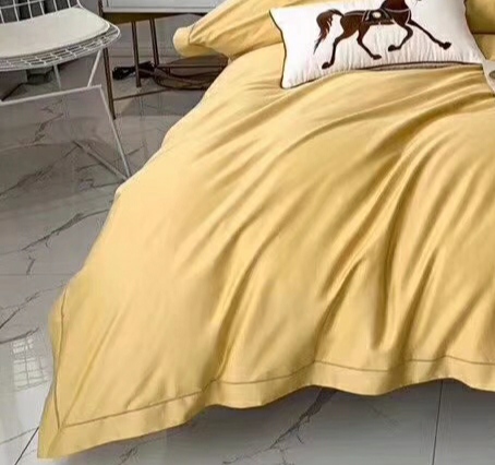 2020 Four Seasons New 100-piece Gongduan Long-staple Cotton Corn Yellow Four-piece Set Specification image